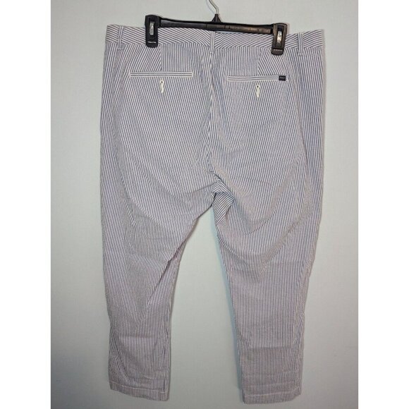 Polo Ralph Lauren Womens Blue White Striped Seersucker Nautical Ankle Pants 14 - Picture 7 of 13